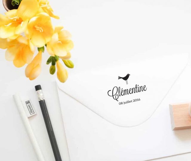 Tampon faire-part de naissance