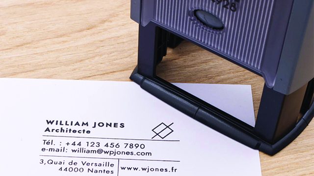 tampon automatique texte personnalisé